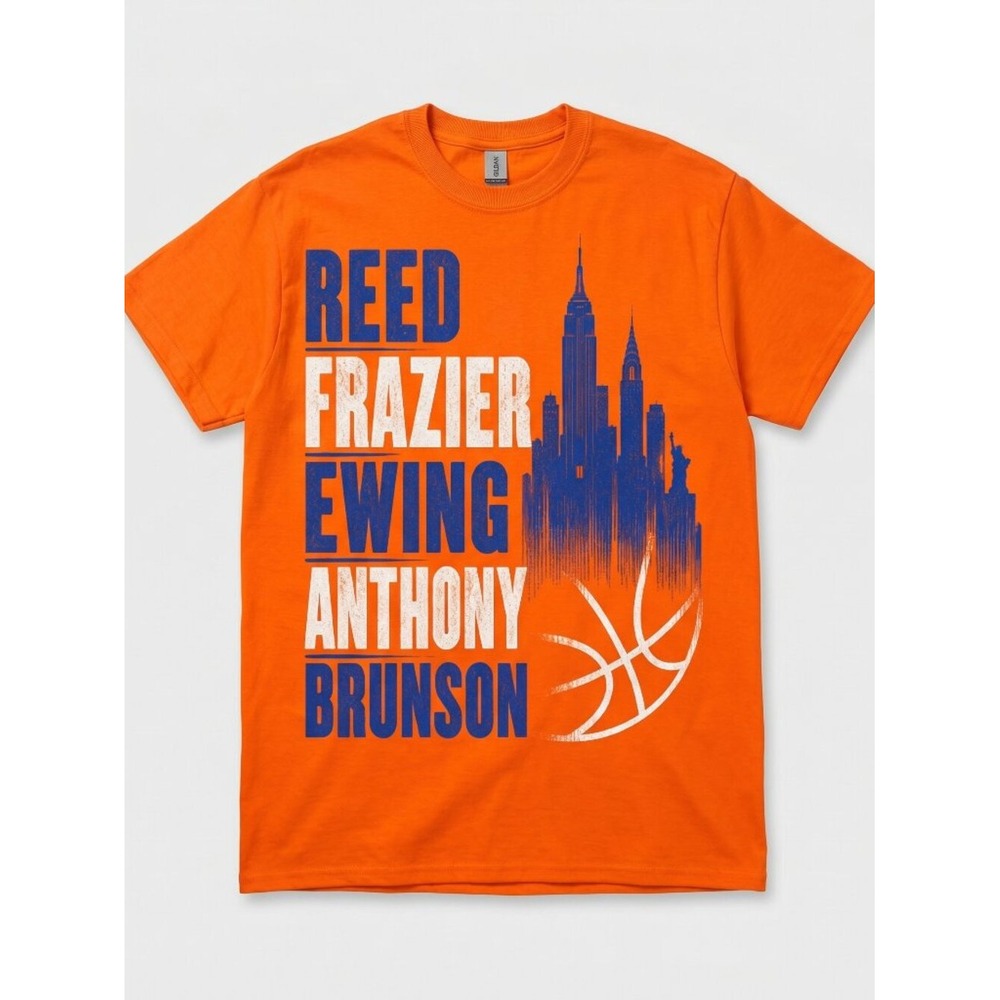 Orange NYC Basketball Tee | Vintage Streetwear Graphic | Heavyweight Cotton